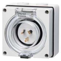 C66AI310 Voltex IP66 Appliance Inlet 250V 10A 3 Flat Pins