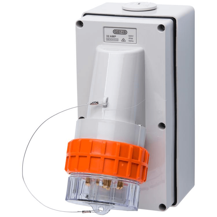 C66AI532 Voltex IP66 Appliance Inlet 500V 32A 5 Round Pins