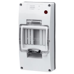 C66CEB4 Voltex MCB Enclosure Cover Only with Neon 4 Pole C/W DIN rail kit