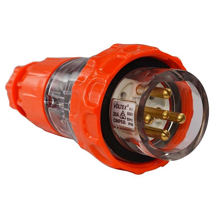 C66P510 Voltex Straight Plugs - IP66 500V 10A - 5 Round pins