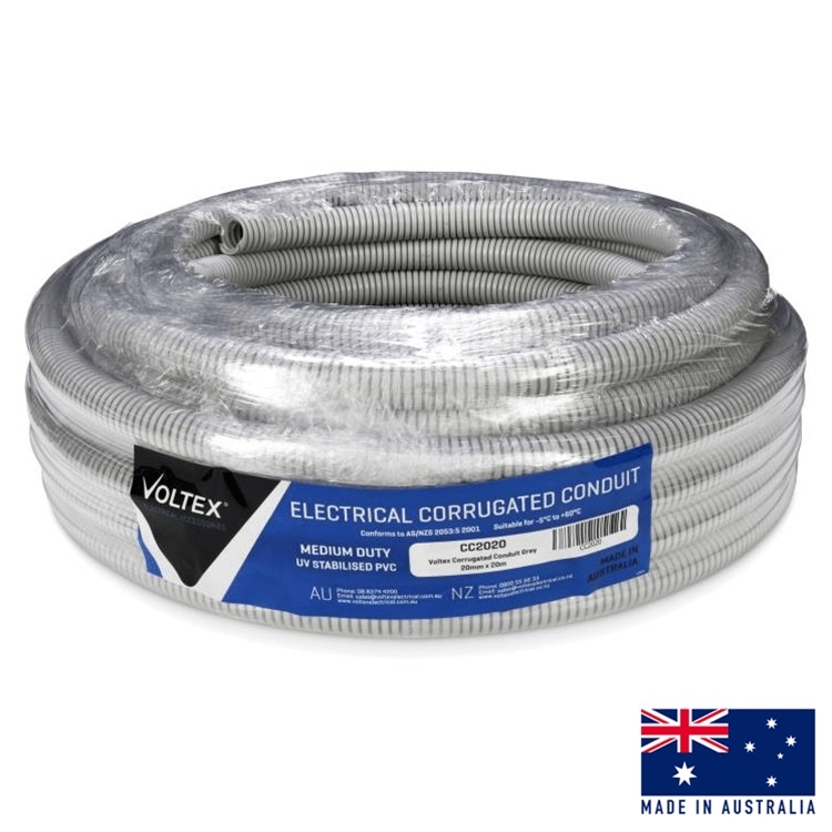 CC2025 Flexi Corrugated Conduit Grey 20mm x 25m