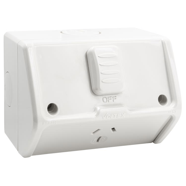 WPP1H-15 Voltex Weatherproof Single Powerpoint - IP53 - 15A