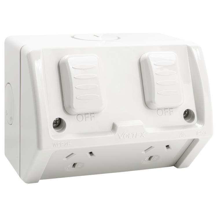 WPP2H Voltex Weatherproof Double Powerpoint - IP53 - 10A