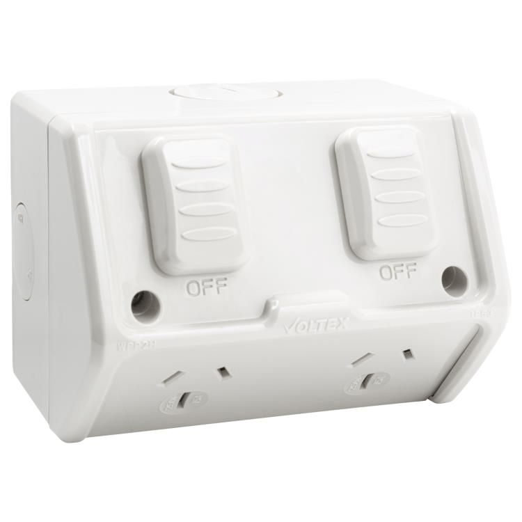 WPP2H-15 Voltex Weatherproof Double Powerpoint - IP53 - 15A