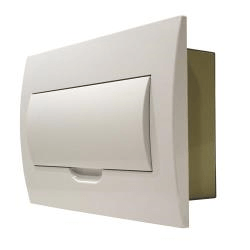 SBF-12W White Door Flush Mounting Switchboard - 12 way - Metal Back