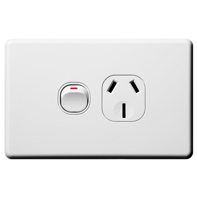 SLPP1H15 Voltex Shadowline Horizontal Single Power Outlet 250V 15A