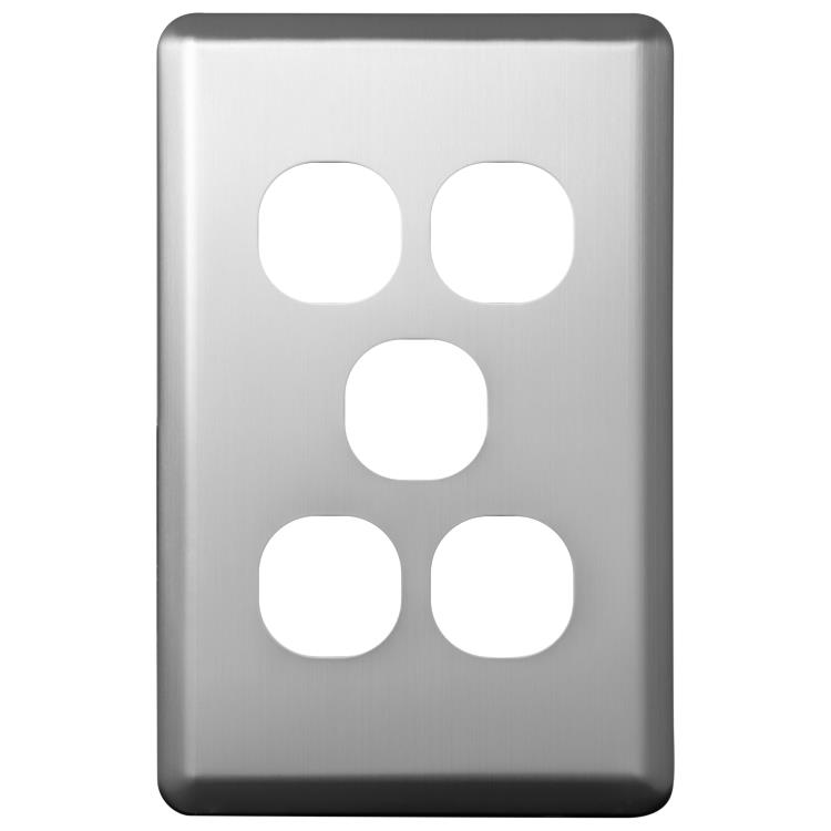 SLSW5PS Voltex Shadowline Stainless Steel Cover Plate for 5 Gang Switch