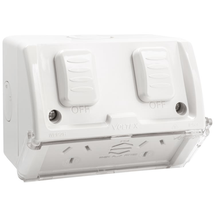 WPP2H-54 Voltex Weatherproof Double Powerpoint - IP54 10A