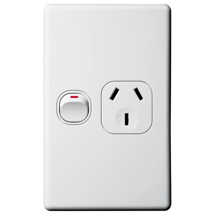 CPP1VS Voltex Classic Vertical Single Power Outlet 250V 10A with Safety Shutters