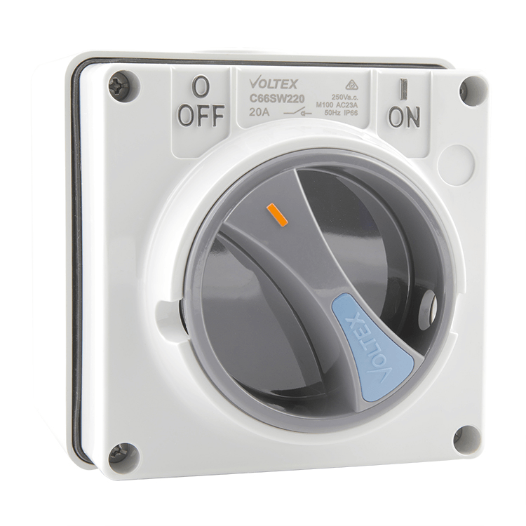 C66SW220 Voltex IP66 Surface Switch 2 Pole 250V 20A