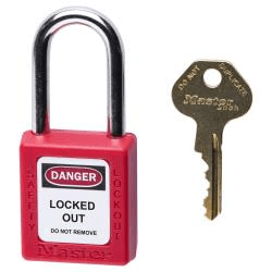 ML-0410R MasterLock Safety Padlock, Red - Keyed Different