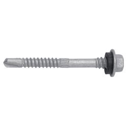 HHS-1255S Hex Head Drill Point Roofing Screw 12G x 55mm with Seal - 100 Pack