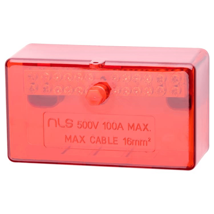 L12R 100A 500V Active Link 12 Hole - Red - Max. Cable 16mm²