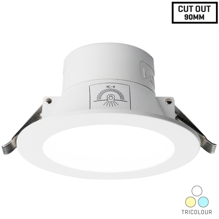 IDL7T90-W Voltex Monaco 7W - 90mm IP44 Integrated Driver LED Downlight - CCT Tricolour - Changeable