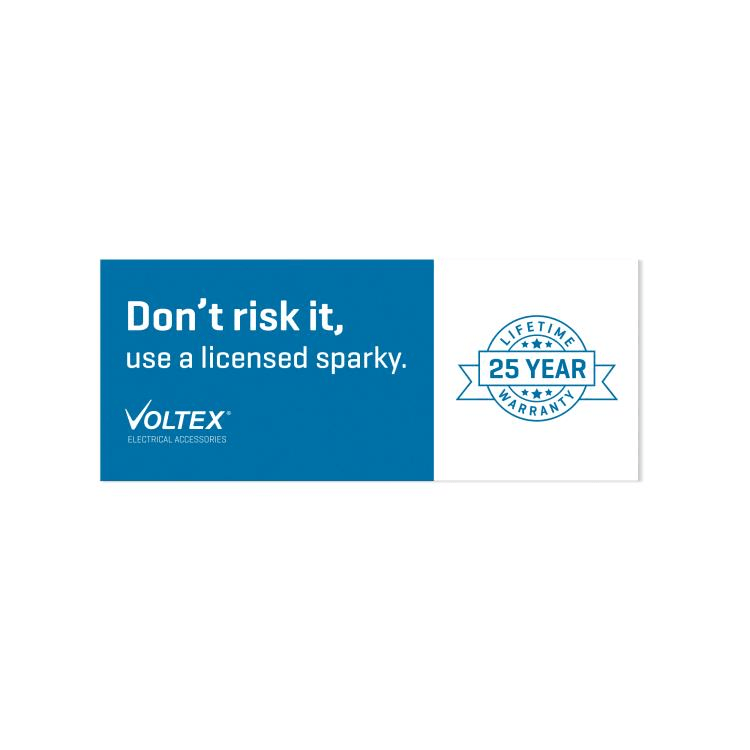 VSTKR-SPARKY Voltex Sticker - Don''t risk it, use a licensed sparky